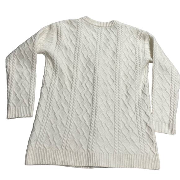 Talbots Cardigan Button Up Sweater Womens Medium Wool Alpaca Luxurious Ivory - Picture 6 of 8